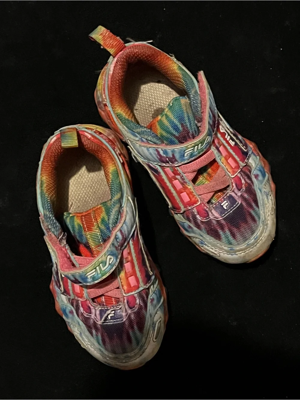 FILA Kids Tie Dye Hook & Loop Athletic Sneakers Size 7C Toddler Multicolor